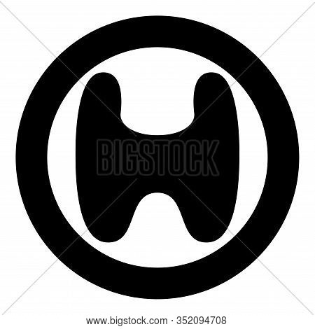 Thyroid Gland Goiter Human Organ Anatomy Of People Icon In Circle Round Black Color Vector Illustrat