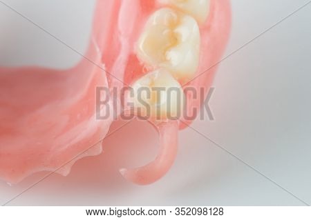 Large Image Of A Modern Denture On A White Background