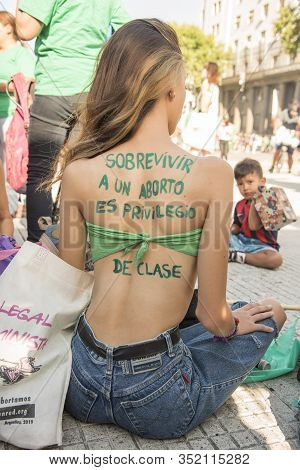 Capital Federal, Buenos Aires / Argentina; Feb 19, 2020: Rally In Favor Of Legal, Safe And Free Abor