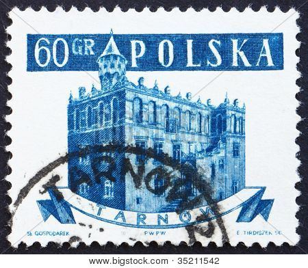 Frimærke Polen 1958 rådhus, Tarnow, Polen