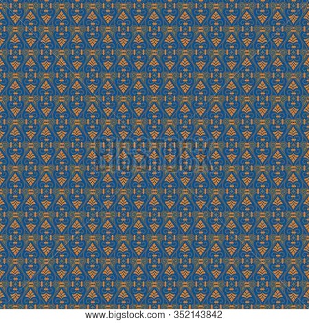 Seamless Pattern In Two Colour And Blue Background