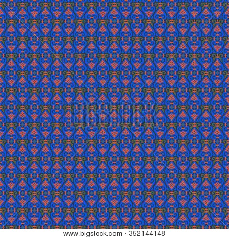 Seamless Pattern In Two Colour In Blue Background