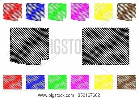 Baca And Crowley County, Colorado (u.s. County, United States Of America,usa, U.s., Us) Map Vector I