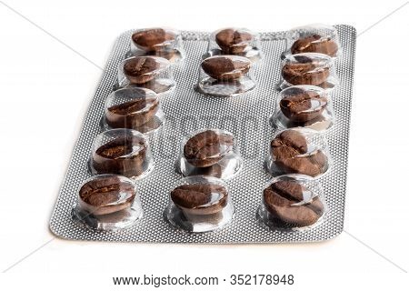 Caffeine  Stimulant Pills Concept Of Ultimate Natural Energy Booster