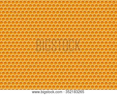 Honeycomb Monochrome Honey Pattern. Vector Stock Illustration.