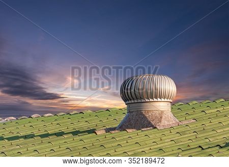 Wind Turbine, Ventilation Technology, Natural Wind System On The Roof