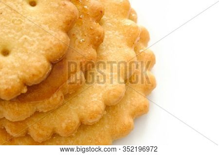 Stack Of Sweetmeal Digestive Biscuits Isolated On White Background