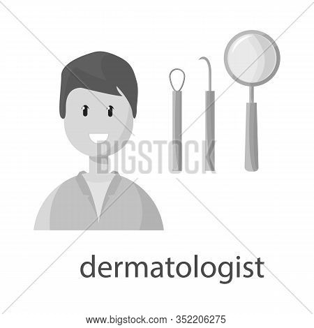 Vector Illustration Of Dermatologist And Scar Icon. Collection Of Dermatologist And Dermatology Vect