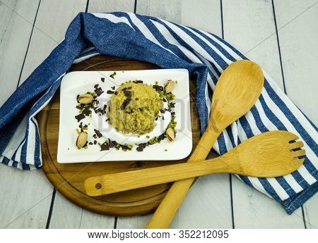 A Green Ball Of Italien Pistachios Ice Cream