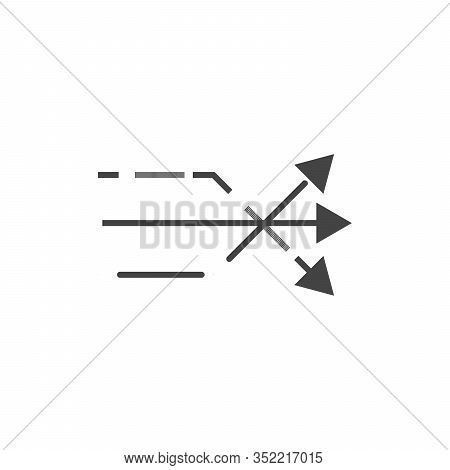 Three Different Arrows. Think Different Business Concept Arrow Icon. Stock Vector Illustration Isola