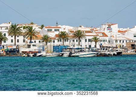 Menorca, Spain - October 12, 2019: Fornells Village Located In A Bay In The North Of The Balearic Is