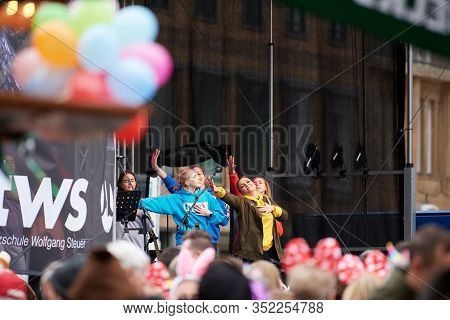 Munich, Germany - February 23, 2020: The Group From The Dance School Wolfgang Steuer Animated The Ma