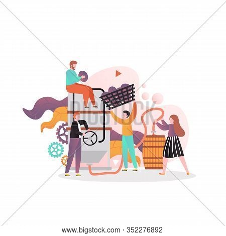 Wine Making Vector Concept For Web Banner, Website Page
