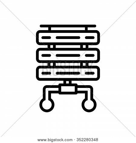 Black Line Icon For Server Rackmount-server  Flowchart Hierarchy Network Security Storage Process Co