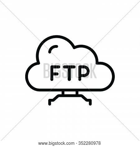 Black Line Icon For Ftp Protocol Folder File Server Data Userinterface Content