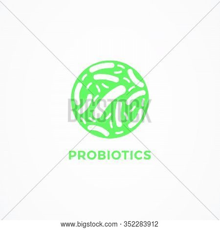 Probiotics Bacteria Logo Vector. Lactobacillus Icon Vector.