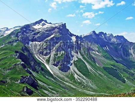 View Of The Ratikon Border Alpine Mountain Massif Or Rätikon Grenzmassiv (oder Raetikon) From Liecht