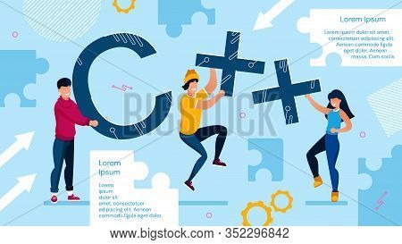 C Programming Tech Language Advertisement Poster. Computing And Coding Software Technology. Freelanc