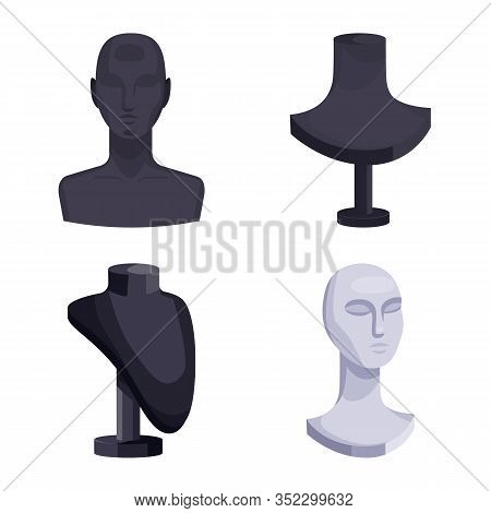 Vector Illustration Of Mannequin And Fashion Sign. Collection Of Mannequin And Form Vector Icon For 