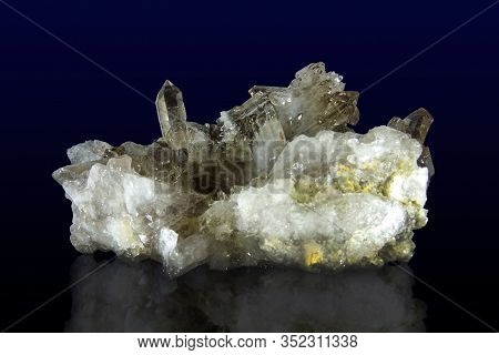 A Cluster Of Brown Smoky Quartz Crystals