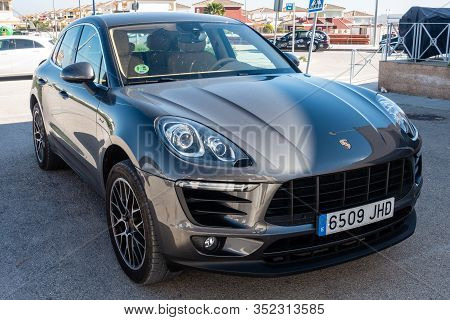 Torrevieja, Valenciana, Spain - Feb 17 2020 : Porsche Macan S Parked In Spanish Urbanisation