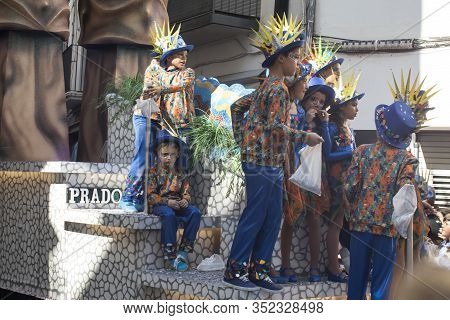 People At Last Day Of Sitges Carnival. Burial Carnestoltes - 