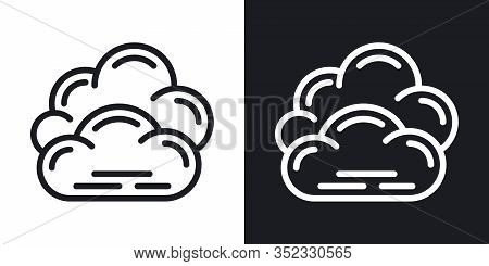 Overcast, Cloudiness Or Nebulosity Icon For Weather Forecast Application Or Widget. Clouds Close Up.