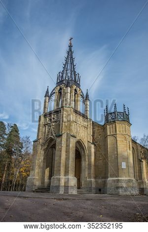 Saint Petersburg, Russia - May 16, 2018: Landscape With Beautiful View Of The Gothic Church Of Peter