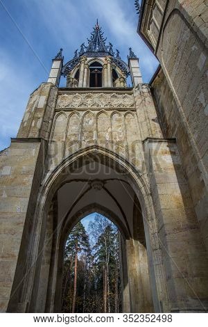 Saint Petersburg, Russia - May 16, 2018: Landscape With Beautiful View Of The Gothic Church Of Peter