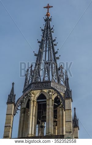 Saint Petersburg, Russia - May 16, 2018: Landscape With Beautiful View Of The Gothic Church Of Peter