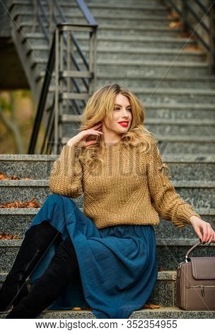 Warm Autumn. Fall Fashion Trend. Wearable Trends. Layer Oversize Knit Over Girly Skirt. Fall Outfit 