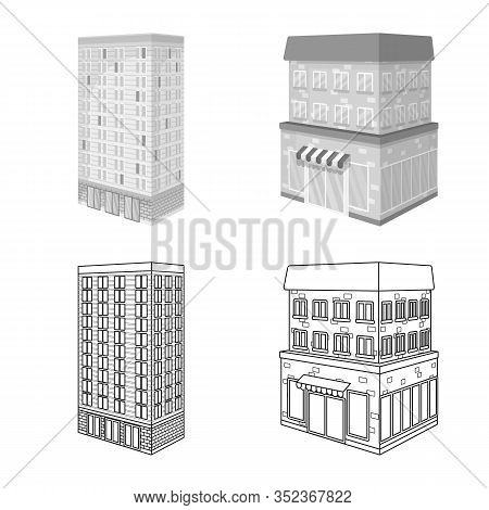 Isolated Object Of Construction And Building Icon. Set Of Construction And Estate Vector Icon For St