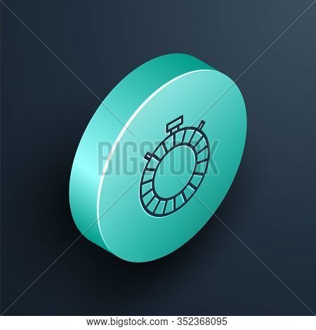 Isometric Line Canteen Water Bottle Icon Isolated On Black Background. Tourist Flask Icon. Jar Of Wa