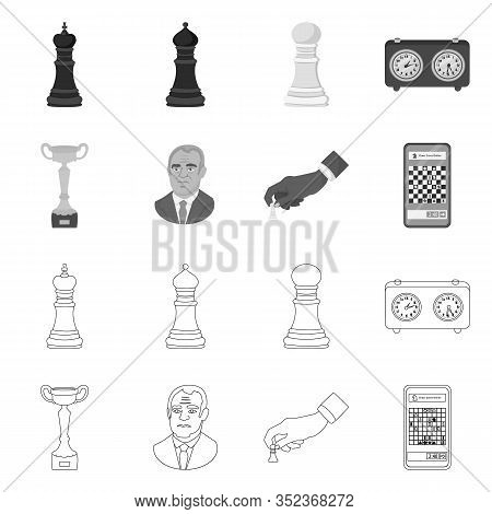 Vector Design Of Checkmate And Thin Icon. Set Of Checkmate And Target Vector Icon For Stock.