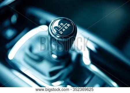 Gearshift Stick In Car With Manual Gearbox