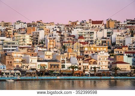 Sitia, Crete - January 23, 2020: Harbour In Sitia Town, Crete.