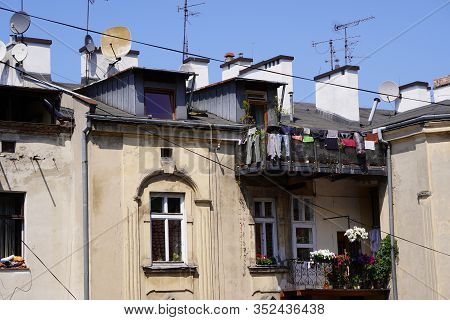 Drying Things On The Balcony Or Railing Is An Old Way To Dry Things. The Unfolding Of Things In The 