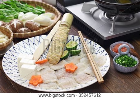 Hamo (pike conger)  shabu-shabu, Japanese hot pot cuisine