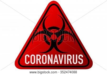 Biohazard Sign On White Background Copy Space. Corvid 19 Coronavirus Outbreak, Health Care Quarantin