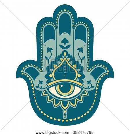 iconic tattoo style image of a hamza
