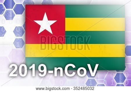Togo Flag And Futuristic Digital Abstract Composition With 2019-ncov Inscription. Covid-19 Outbreak 