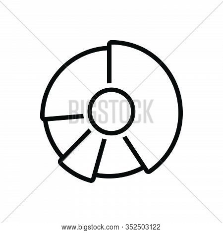 Black Line Icon For Pie-chart Piechart Diagram Blueprint Layout Chart Profit Draft Circular Graph In
