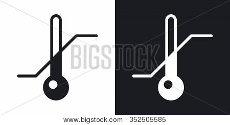 Thermometer With Minimum And Maximum Temperature Icon For Weather Forecast Application Or Widget. Tw