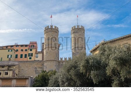 The Walls Of Genoa And The Gate Of The City Porta Soprana, Italy