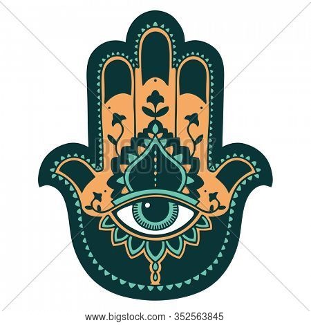 iconic tattoo style image of a hamza