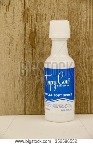 Spencer, Wisconsin, U.s.a. , Bottle Of Tippy Cow Vanilla Soft Serve Rum,   Tippy Cow In Produced And
