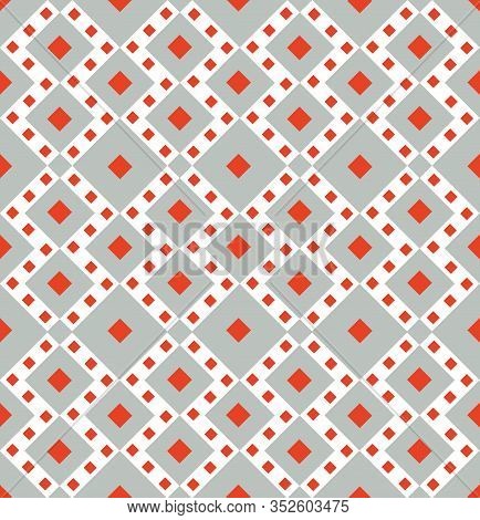 Abstract Geometric Ornament. Tile Square Shape Seamless Pattern. Geometrical Ornamental Backgrop.