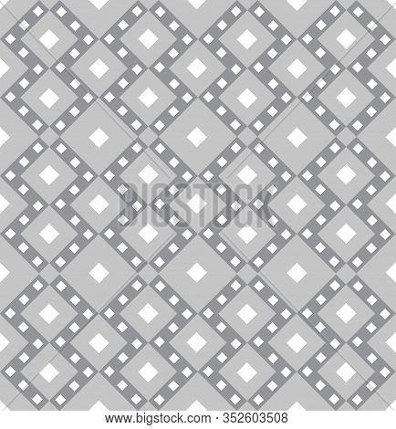 Abstract Tile Ornament. Geometric Square Shape Seamless Pattern. Geometrical Ornamental Backgrop.