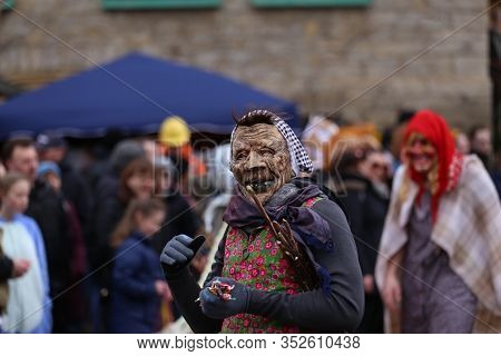 Laudenbach, Main-tauber-kreis, Germany - February 23, 2020: The Carnival Of Laudenbach