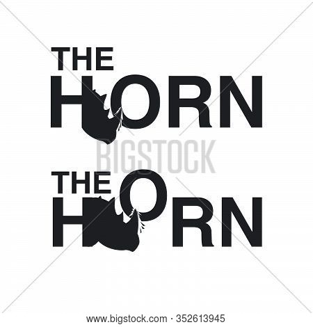 Rhino The Horn Logo Wordmark Bundle Set